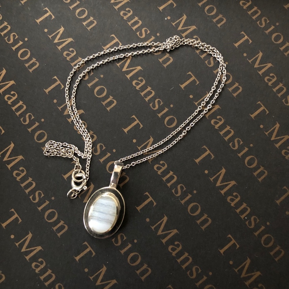 925 silver cabochon necklace